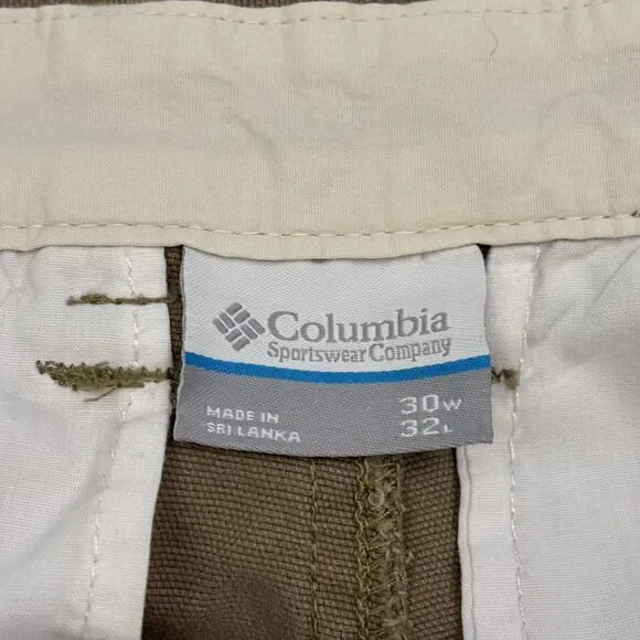 Columbia Mens Hiking Outdoors Utility Pants Cargo Khaki Gert Boyle Size 30x32 - Picture 13 of 16